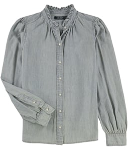 Ralph Lauren Womens Ruffled Button Up Shirt