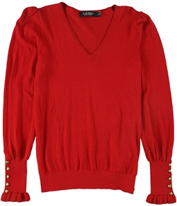 Ralph Lauren Womens Ruffle Pullover Sweater