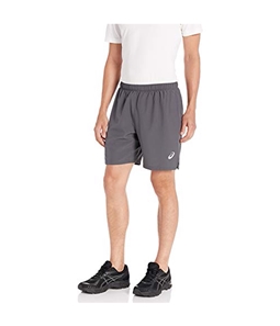 ASICS Mens Silver Logo Athletic Workout Shorts