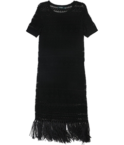 Ralph Lauren Womens Crochet Fringe Midi Dress
