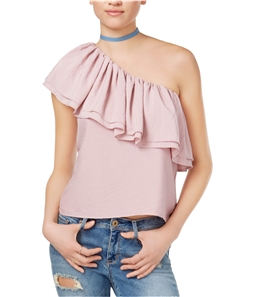 Endless Rose Womens Ruffle One Shoulder Blouse