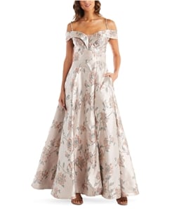 Nightway Womens Floral Gown Dress