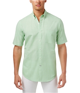 Club Room Mens Mirco-Check Button Up Shirt