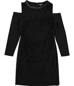 Ralph Lauren Womens Beaded Neck Jersey Cold Shoulder Dress