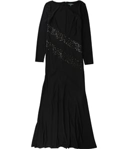 Ralph Lauren Womens Sequin Trim Gown Dress