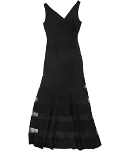 Ralph Lauren Womens Tulle-Panel Fit & Flare Dress