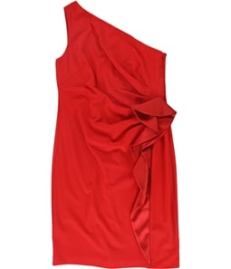 Ralph Lauren Womens Ruffle One Shoulder Dress