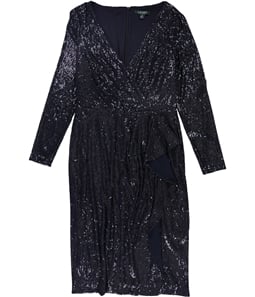 Ralph Lauren Womens Sequinned Surplice Dress