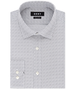 DKNY Mens Abstract Print Button Up Dress Shirt