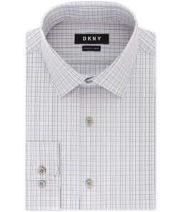 DKNY Mens Checked Button Up Dress Shirt