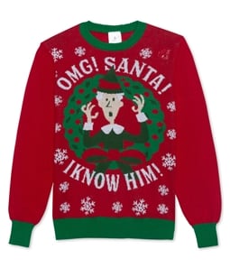 New Line Productions, Inc. Mens Omg Santa Knit Sweater