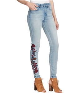 Jessica Simpson Womens Embroidered High Rise Curvy Fit Jeans
