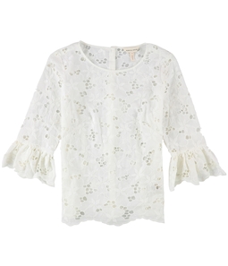 Rebecca Taylor Womens Floral Eyelet Pullover Blouse
