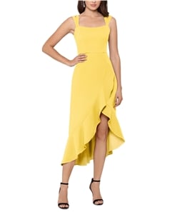 XSCAPE Womens Solid High-Low Dress