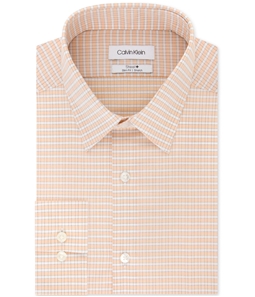 Calvin Klein Mens Check Button Up Dress Shirt