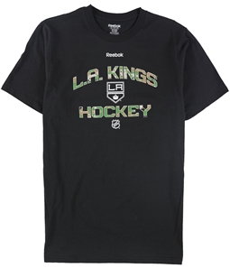 Reebok Mens LA Kings Camo Logo Hockey Graphic T-Shirt