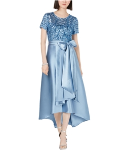 R&M Richards Womens Sequin Gown Dress