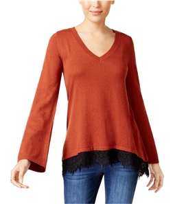 Style & Co. Womens Lace Insert Knit Sweater