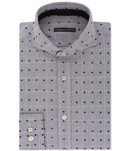 Sean John Mens Classic-Fit Multi-Check Button Up Dress Shirt