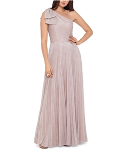 XSCAPE Womens Glitter Gown One Shoulder Dress
