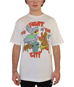 Belchez Mens Fight City Animated Graphic T-Shirt