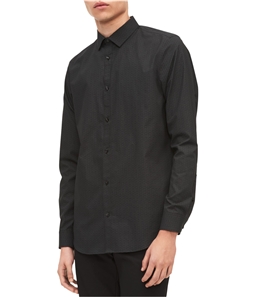 Calvin Klein Mens Non-Iron Spiral Button Up Shirt