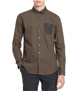 Calvin Klein Mens Contrast Pocket Button Up Shirt
