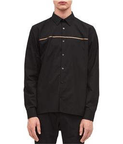 Calvin Klein Mens Metallic Stripe Button Up Shirt
