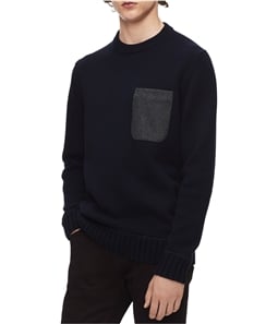 Calvin Klein Mens Felt-Pocket Knit Sweater