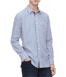 Calvin Klein Mens Striped Button Up Shirt