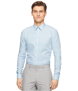 Calvin Klein Mens Fine Check Cord Button Up Shirt