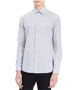 Calvin Klein Mens Space-Dyed Stripe Button Up Shirt