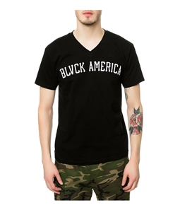 Black Scale Mens The Blvck America V-Neck Graphic T-Shirt