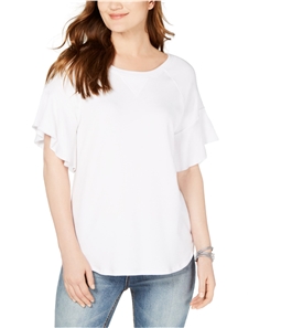 Karen Kane Womens Ruffle Sleeve Basic T-Shirt