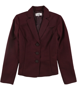 Le Suit Womens Solid Three Button Blazer Jacket