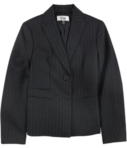 Le Suit Womens Striped Two Button Blazer Jacket