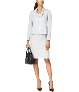 Le Suit Womens Bow-Collar Skirt Suit