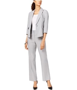 Le Suit Womens One Button Pin Striped Pant Suit