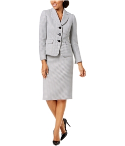 Le Suit Womens Tweed Three Button Blazer Jacket
