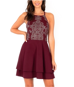 Speechless Womens Embellished Fit & Flare Dress