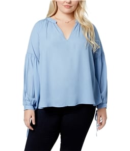 Say What? Womens Satin Knit Blouse