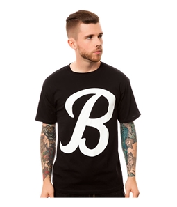Black Scale Mens The Big B Script Logo Graphic T-Shirt