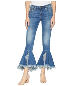 [Blank NYC] Womens Ruffle Flared Cropped Jeans