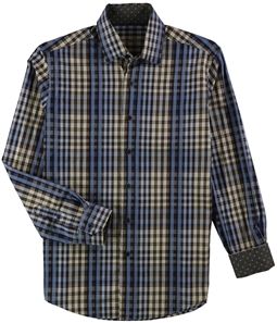 Tasso Elba Mens Classic Fit Plaid Button Up Shirt