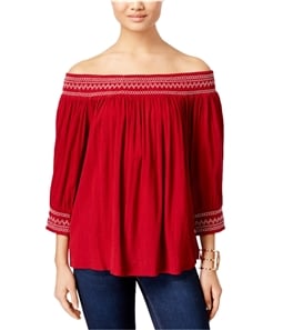 I-N-C Womens Off The Shoulder Pullover Blouse