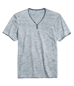 I-N-C Mens Heathered Y-Neck Graphic T-Shirt