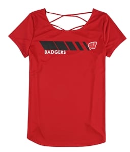 Touch Womens University of Wisoncin Badgers Open Racerback Graphic T-Shirt