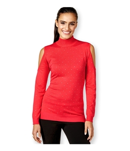 Thalia Sodi Womens Studded Cold Shoulder Pullover Sweater