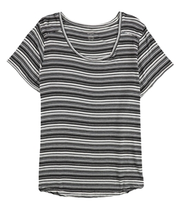 American Eagle Womens Striped High Low Graphic T-Shirt