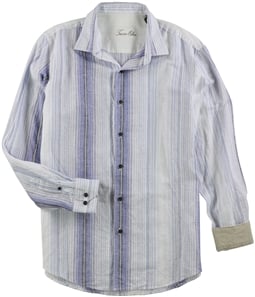 Tasso Elba Mens Vertical Linen Button Up Shirt